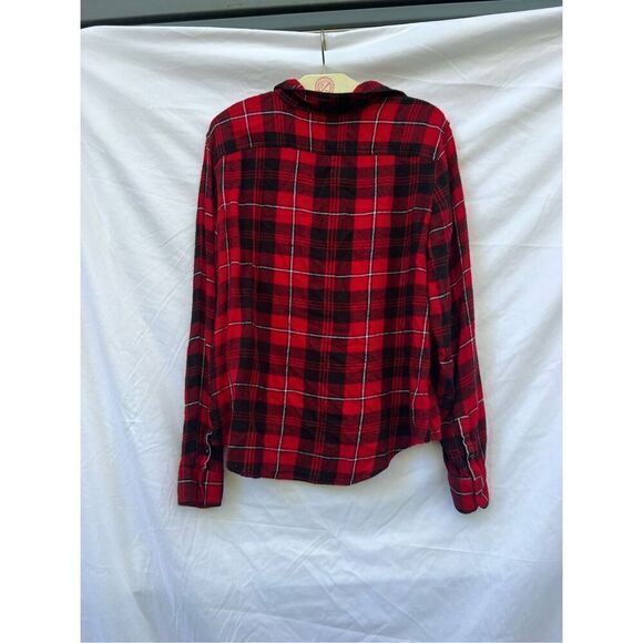 Chaps Red And Black Plaid Button Up Shirt Woman’s Large - Picture 7 of 8